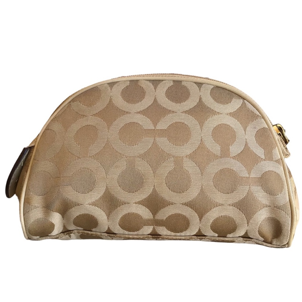 Coach Signature C Large Cosmetic Bag Light Khaki Sand - Picture 3 of 9